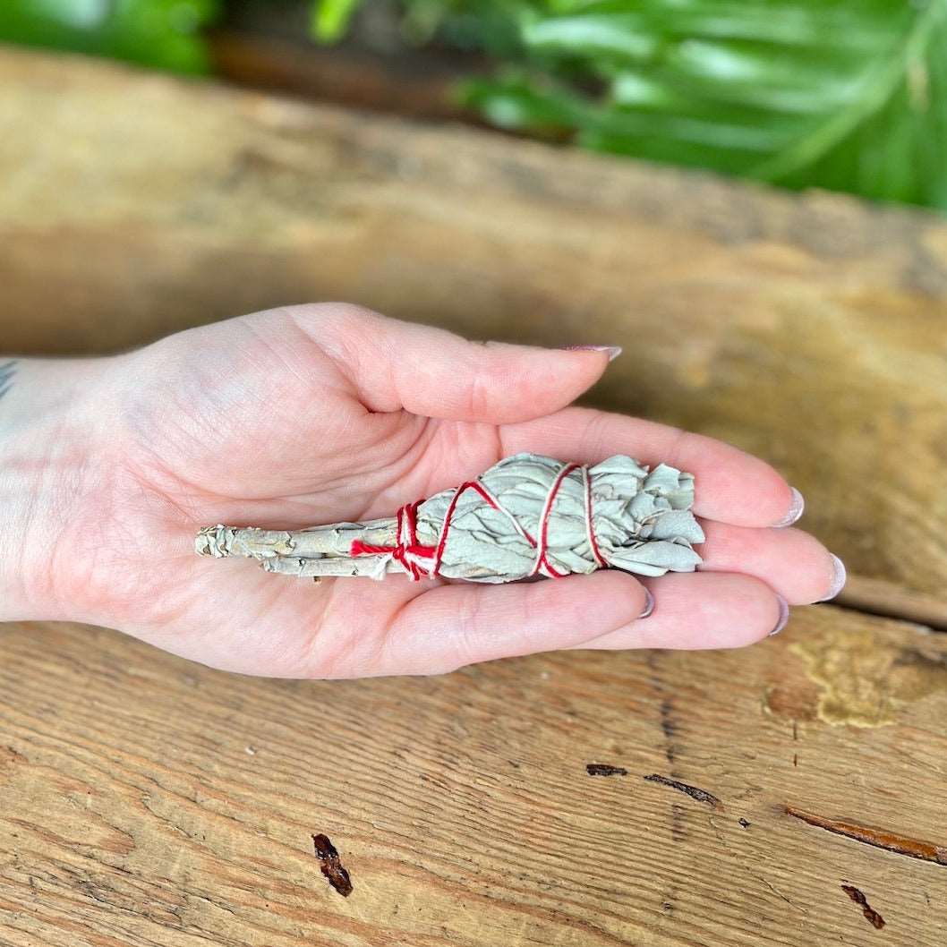 Experience the pure and potent energy of our Tiny White Sage Smudge. Harvested with care, this miniature ceremonial herb is perfect for smaller spaces, travel, or quick energy cleansing rituals. Embrace the sacred essence of White Sage and elevate your spiritual practices with ease.