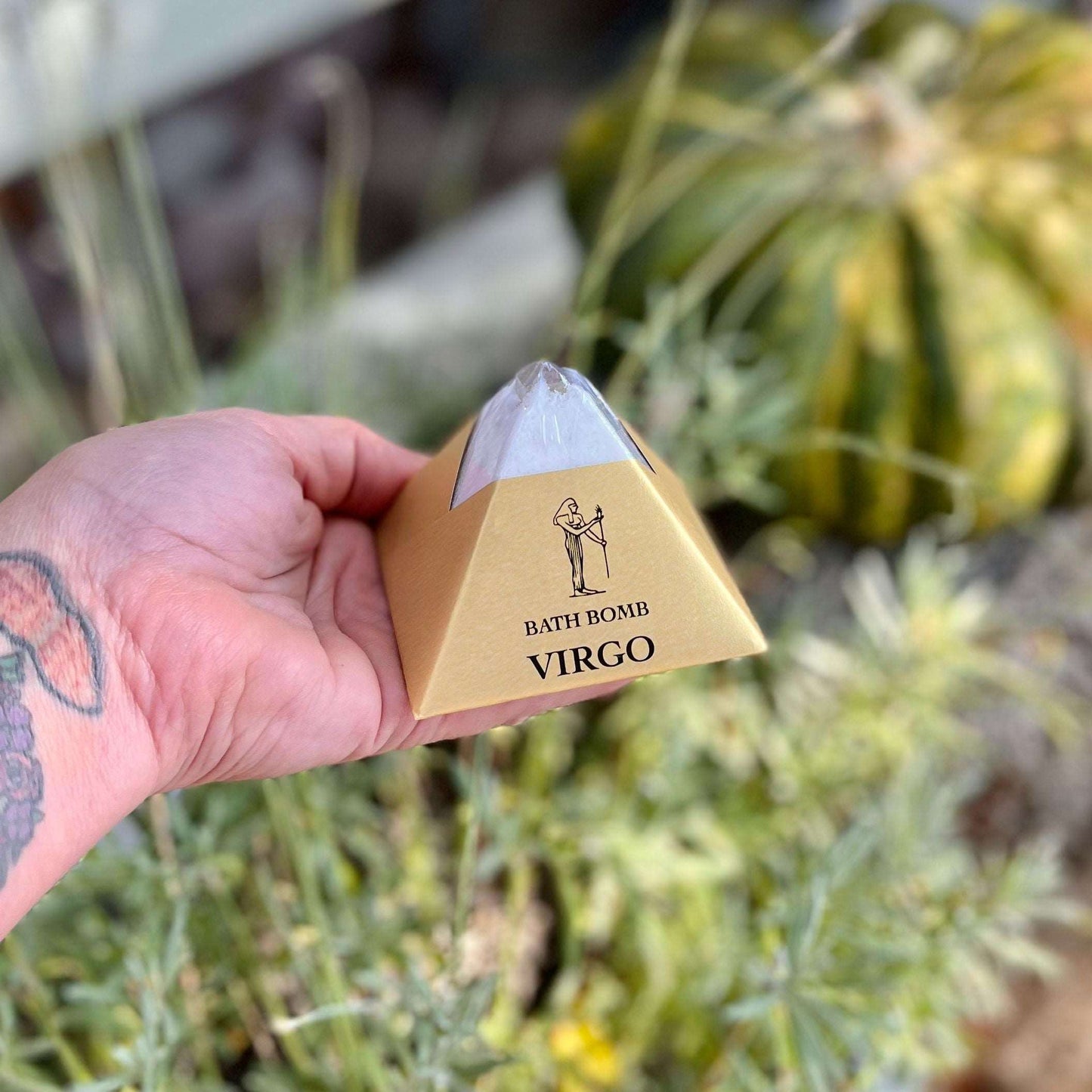 Experience the pure essence of our Virgo Bath Bomb, featuring the harmonious blend of Copal and Patchouli organic essential oils. Immerse yourself in the grounding and balancing properties of this celestial creation, embracing a moment of serenity and self-care. Let the soothing aroma surround you, bringing a sense of calmness and rejuvenation. Elevate your bathing ritual with the natural goodness of this bath bomb, perfectly curated for the discerning Virgo spirit.
